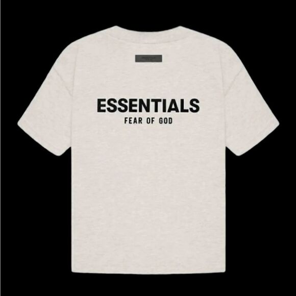 ✔️ FEAR OF GOD ESSENTIALS Men Tee T-Shirt. Medium. Light Oatmeal, Dark Oatmeal S - Picture 1 of 4